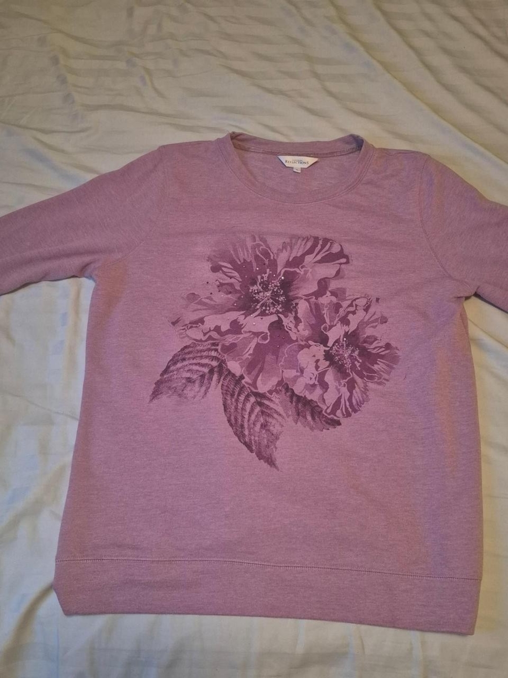 Northern Reflections Mauve Floral Graphic Sweatshirt
